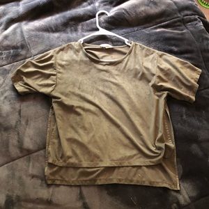 Velvet army green top
